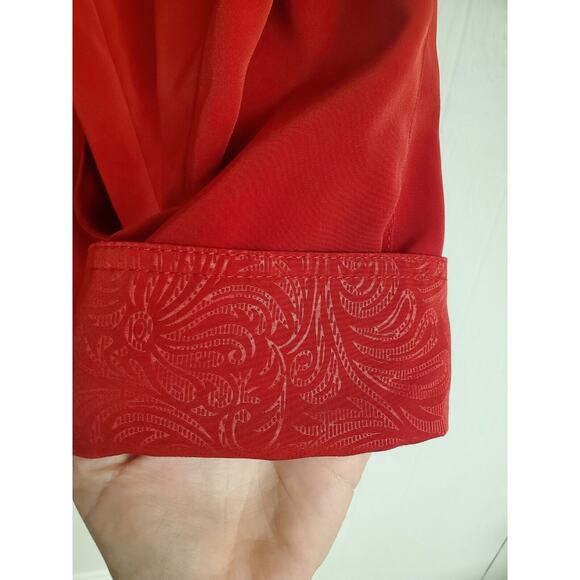 Women's Classic Elements Red Lightweight Jacket w/ Paisley Trim | Size Medium - Picture 6 of 8